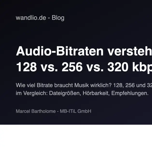 Audio-Bitraten verstehen: 128 vs. 256 vs. 320 kbps